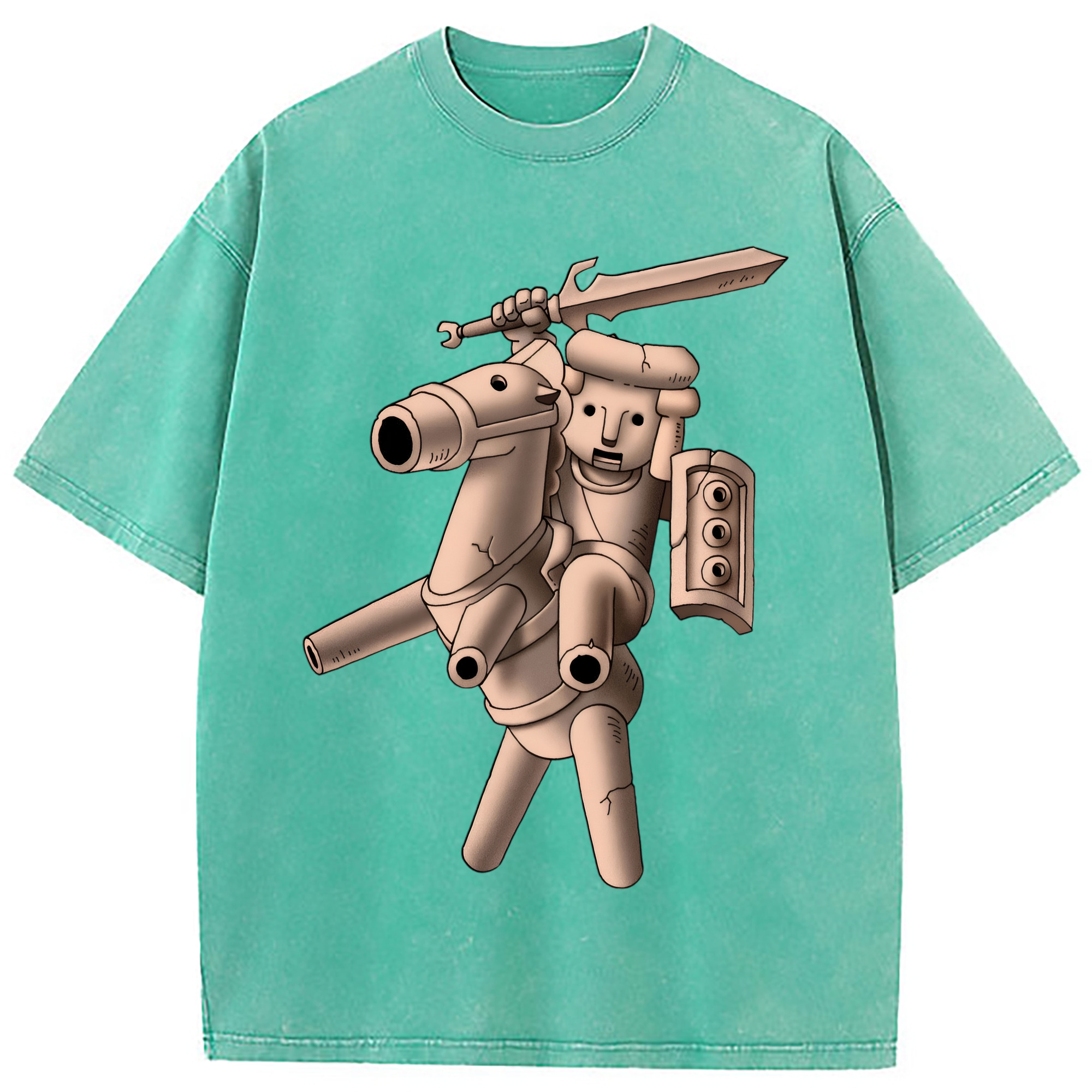（画像用） ドラゴンクエスト Doragon Kuesuto Dragon Quest 綿100% ヴィンテージ風 半袖Tシャツ（フロントプリント）